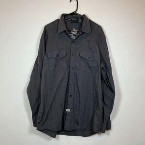 Harley Davidson Mens Long Sleeve Button Up Shirt Gray Embroidered HD Logo XL